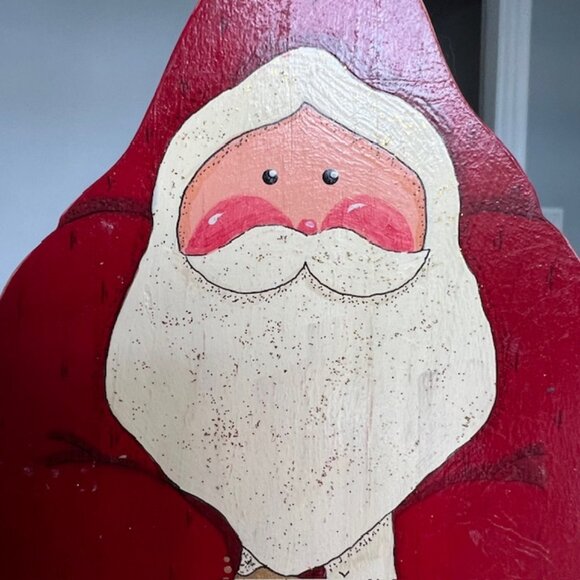 Vintage Wooden Christmas Figurines, Hand Made and Hand Painted Folk Art - 12" - Picture 12 of 14